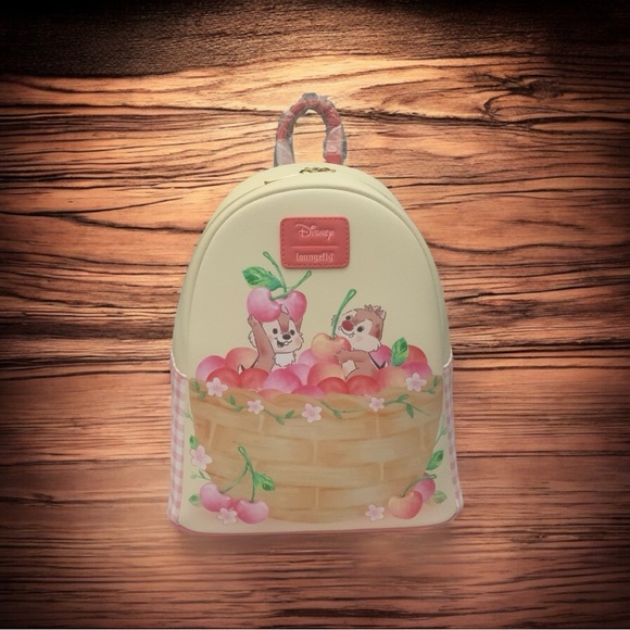 Disney Loungefly Chip 'n Dale Cherry Basket Mini Backpack. - Picture 1 of 6